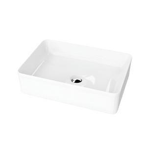 Vasque à poser Vesi blanche 500 x 340 x 100 mm – céramique élégante sans trou de robinetterie - Image principale