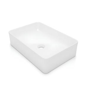 Vasque à poser Vesi blanche 500 x 340 x 100 mm – céramique élégante sans trou de robinetterie - Image supplémentaire