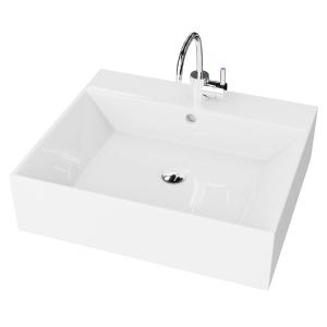 Lavabo à poser ou mural Vista – rectangulaire, porcelaine blanche - Image principale