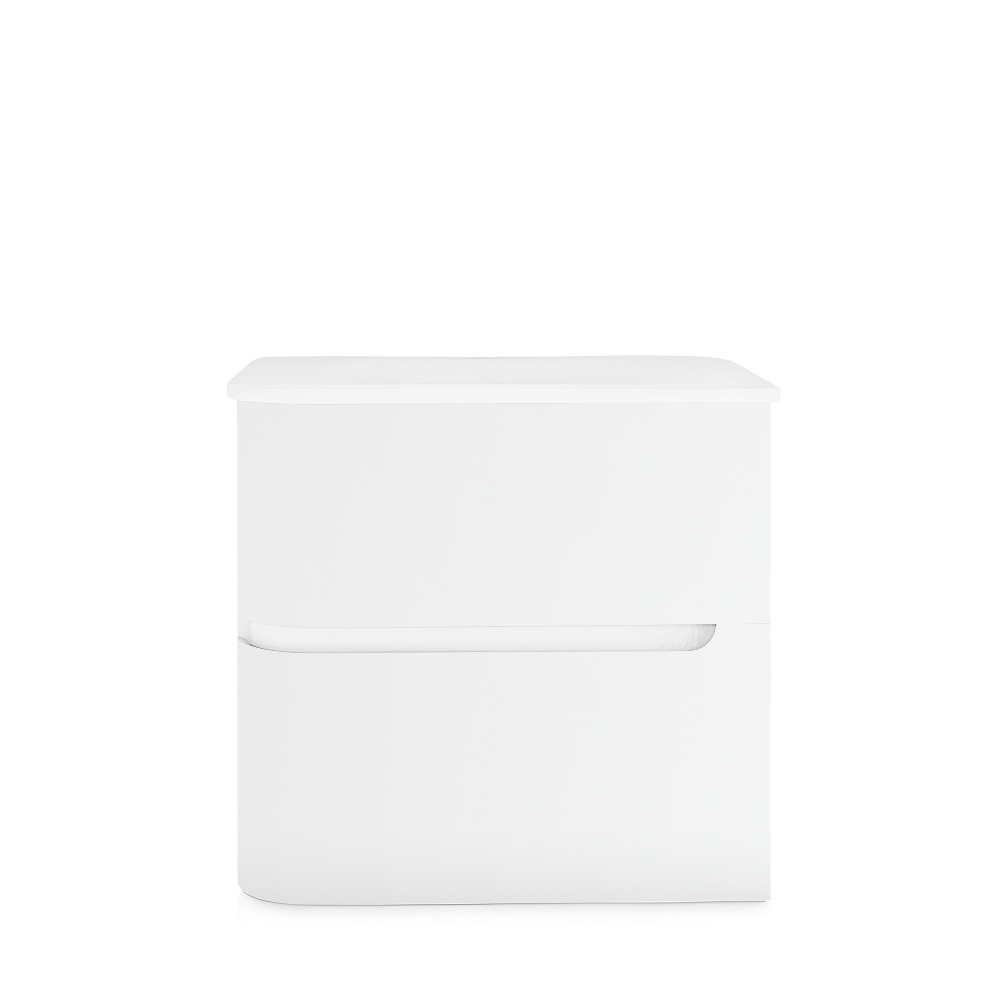 Meuble Atlanta White 600 en blanc avec vasque en verre