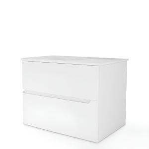 Ensemble de meubles de salle de bain suspendus Atlanta White 80 cm avec vasque en verre - Image supplémentaire