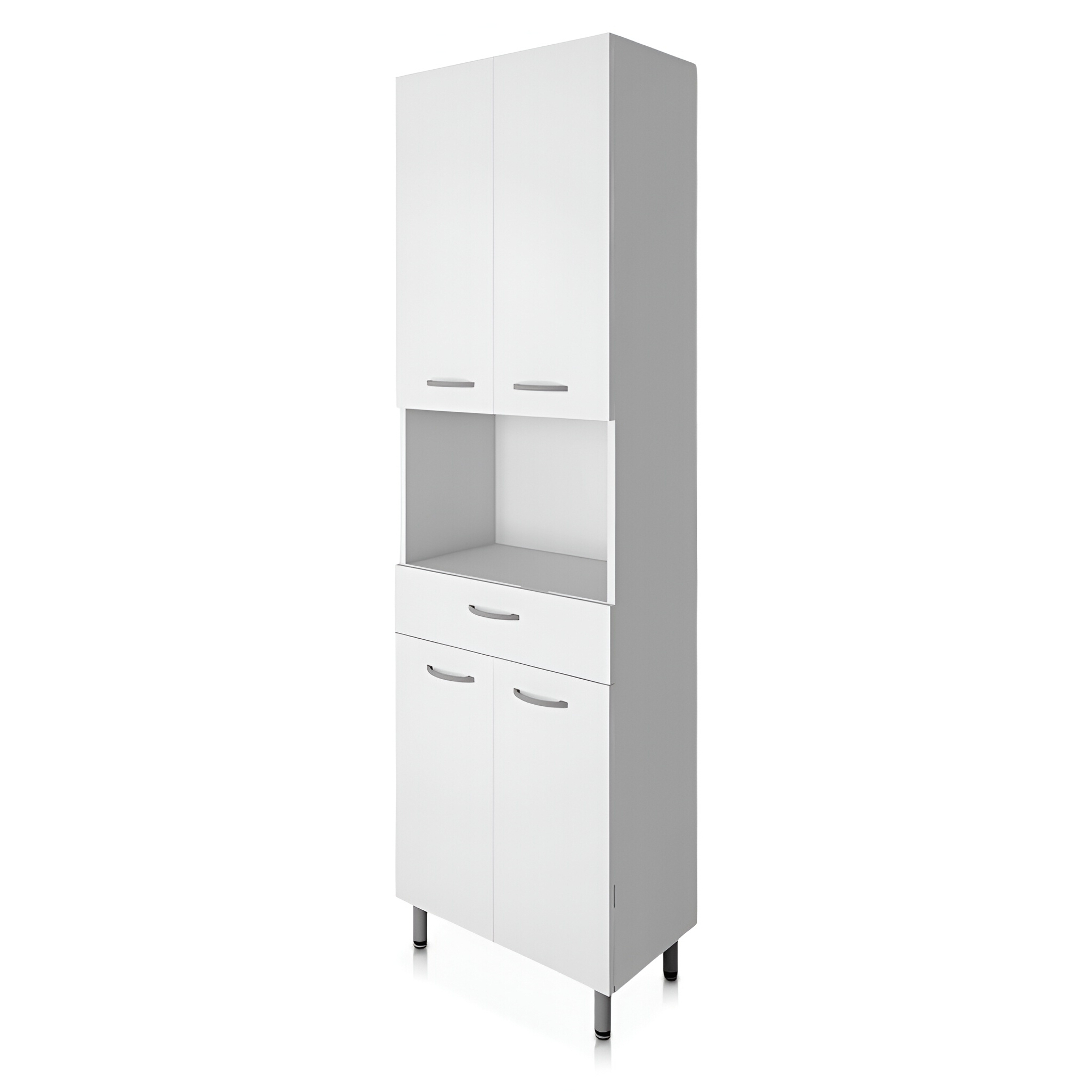 Colonne BASIC BARATO 500 blanc brillant avec poignées coloris argent