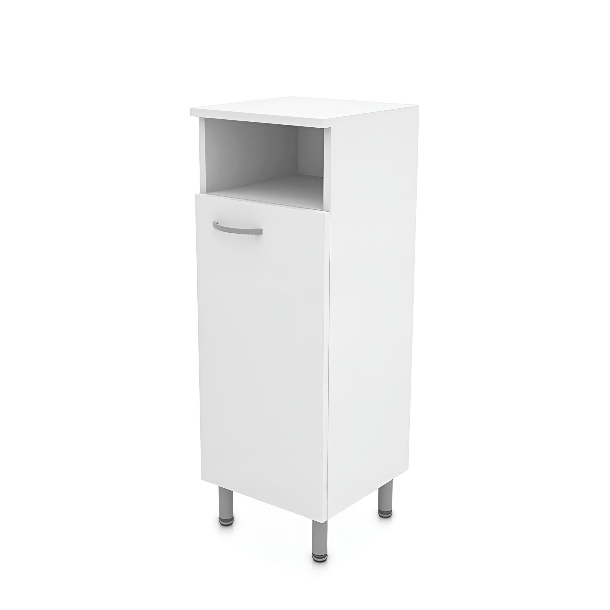 Commode BASIC BARATO 300 blanc brillant avec poignées couleur argent