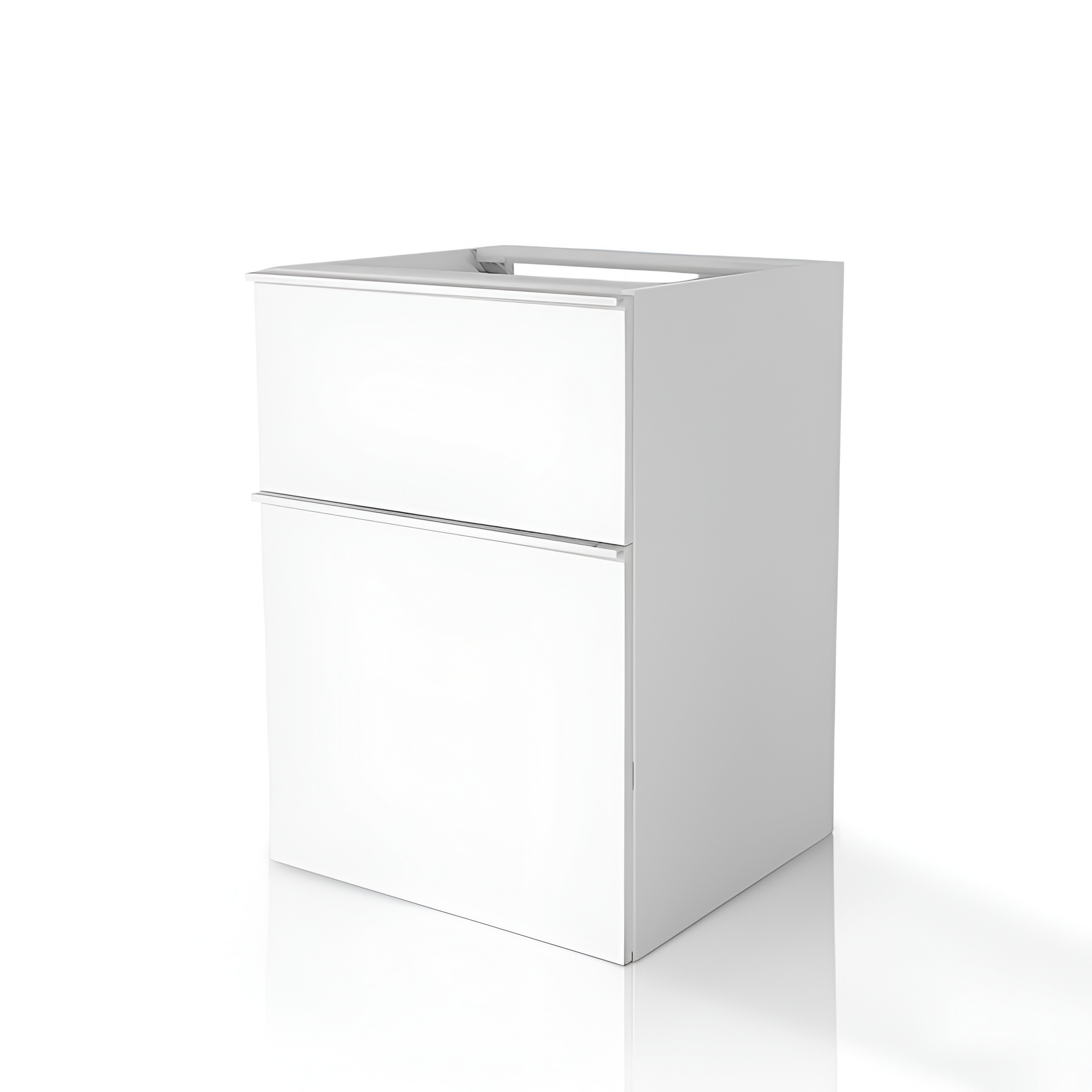 Cargo Dallas 500, meuble suspendu blanc brillant avec panier à linge