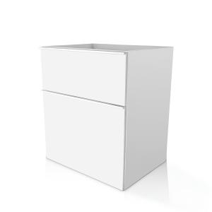 Armoire murale de salle de bain Dallas 600 en blanc laqué brillant, 2 tiroirs - Image supplémentaire