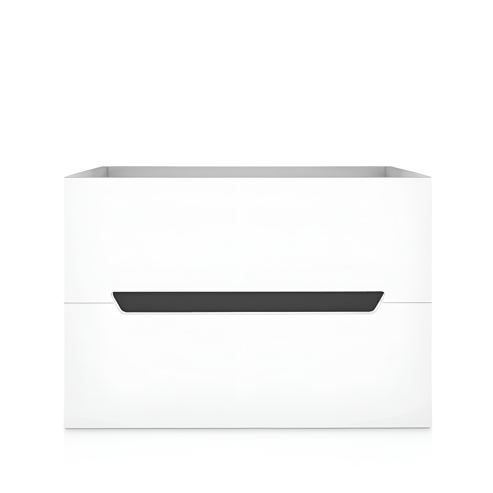 Meuble sous-vasque KANSAS Noir 800 suspendu, blanc brillant et noir