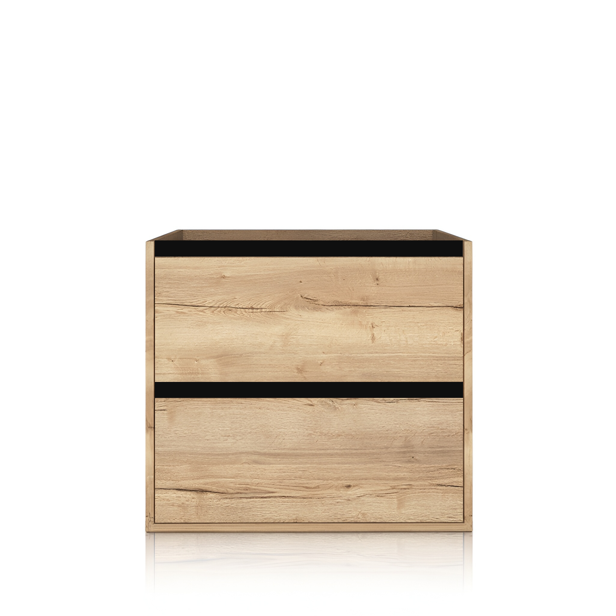 Meuble Minnesota Wood Black 600 en chêne et noir, suspendu au mur