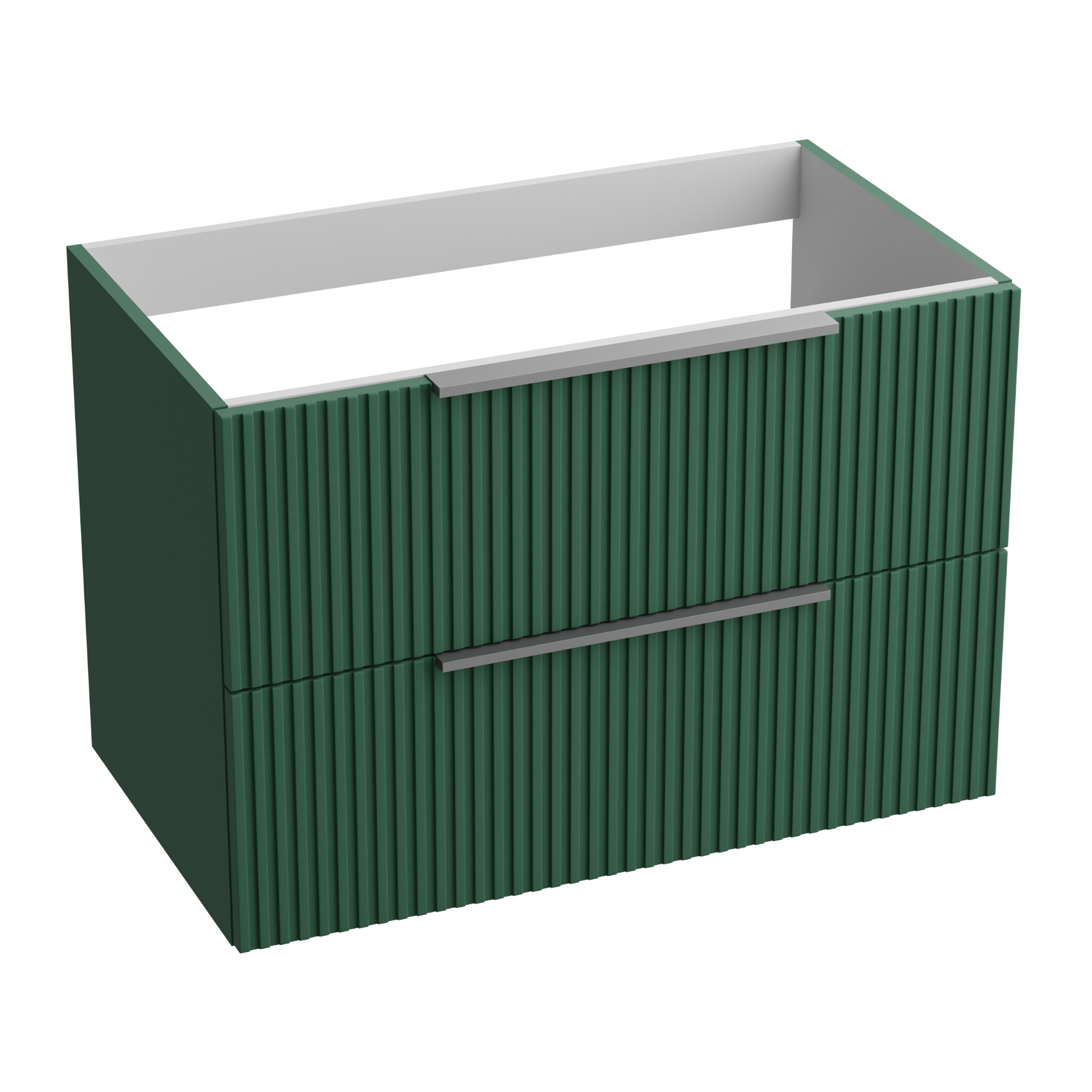 Meuble de salle de bain suspendu Oklahoma Green Mat 80 – vert bouteille, fermeture amortie et extraction totale