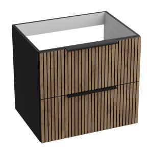 Armoire suspendue Oklahoma Wood Black 60 – meuble de salle de bain en noir mat avec aspect bois - Image principale