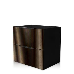 Armoire suspendue Oklahoma Wood Black 60 – meuble de salle de bain en noir mat avec aspect bois - Image supplémentaire