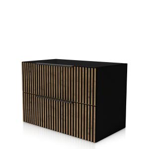 Meuble haut suspendu Oklahoma Wood Black 80 cm – quand l'industriel rencontre l'élégance - Image supplémentaire