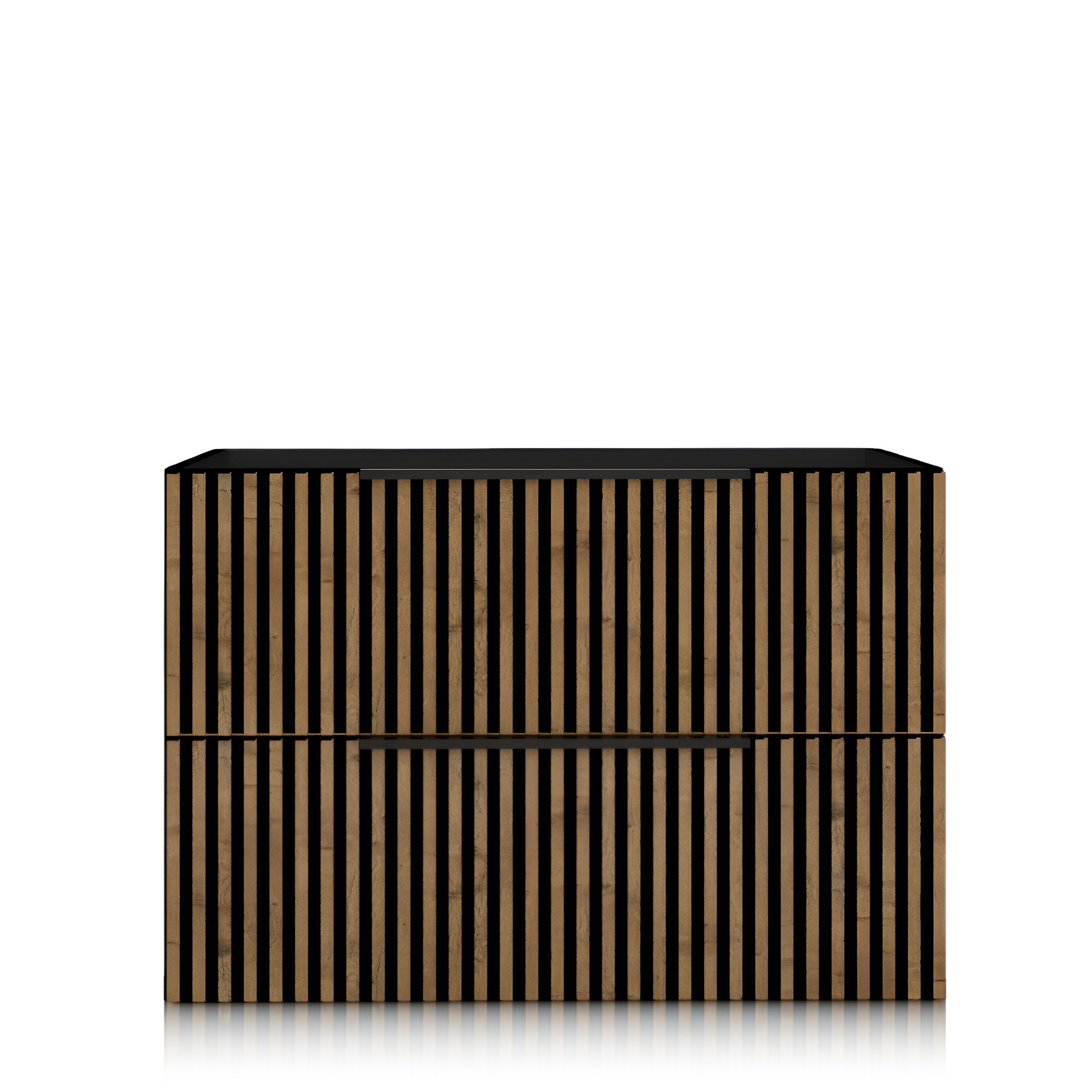 Meuble suspendu Oklahoma Wood Black 80 cm en noir mat