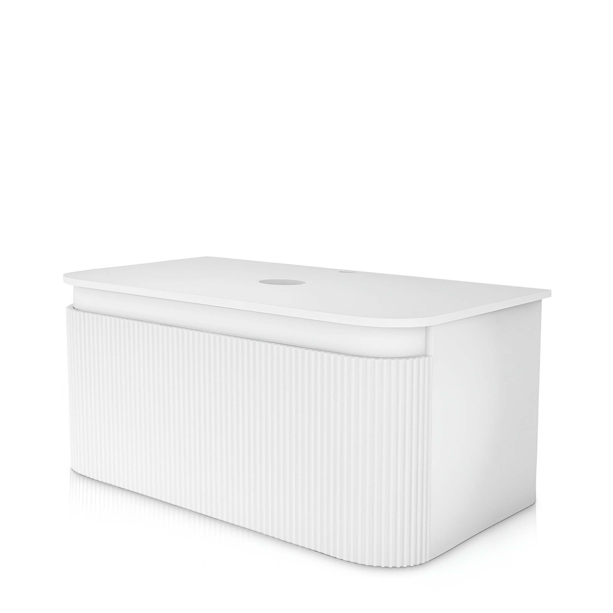 Vermont White 1000, meuble de salle de bains suspendu blanc brillant avec tiroir