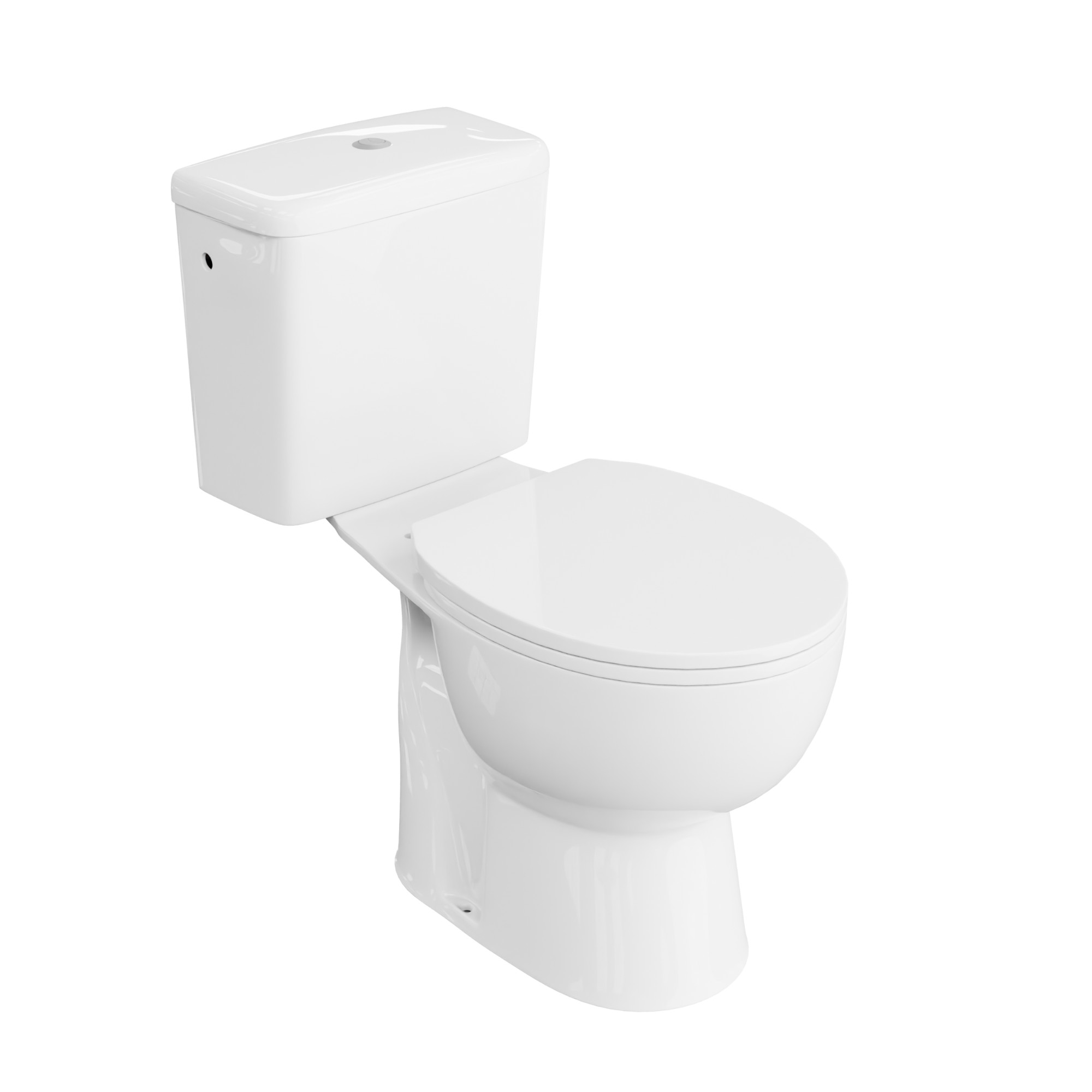 WC compact CETO-ECO – forme ronde, blanc brillant, sortie verticale