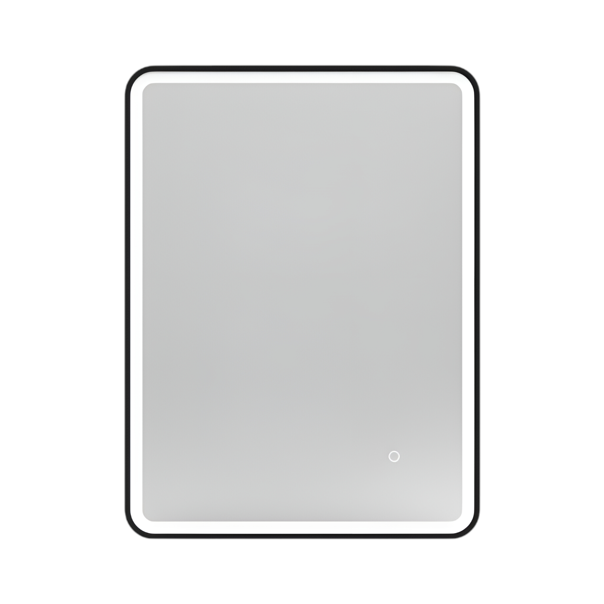 Miroir de salle de bain Ateria 60 x 80 cm – Noir, avec éclairage LED en option