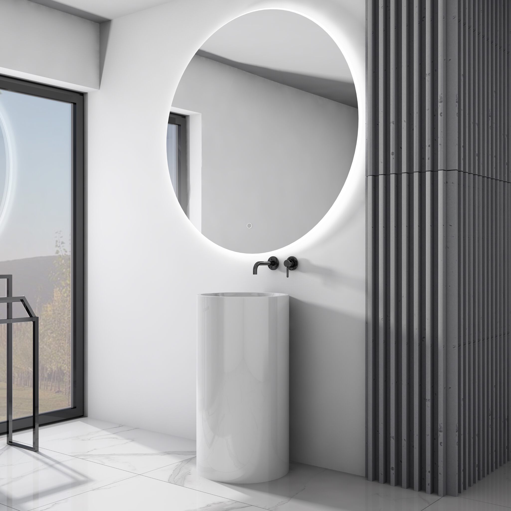 Miroir LED AURA 100 rond avec interrupteur tactile