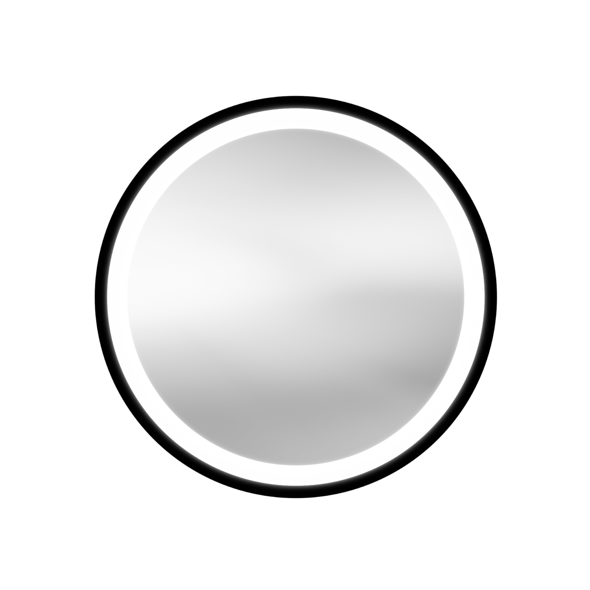 Miroir mural rond à LED DAFNE 70 avec cadre en aluminium noir
