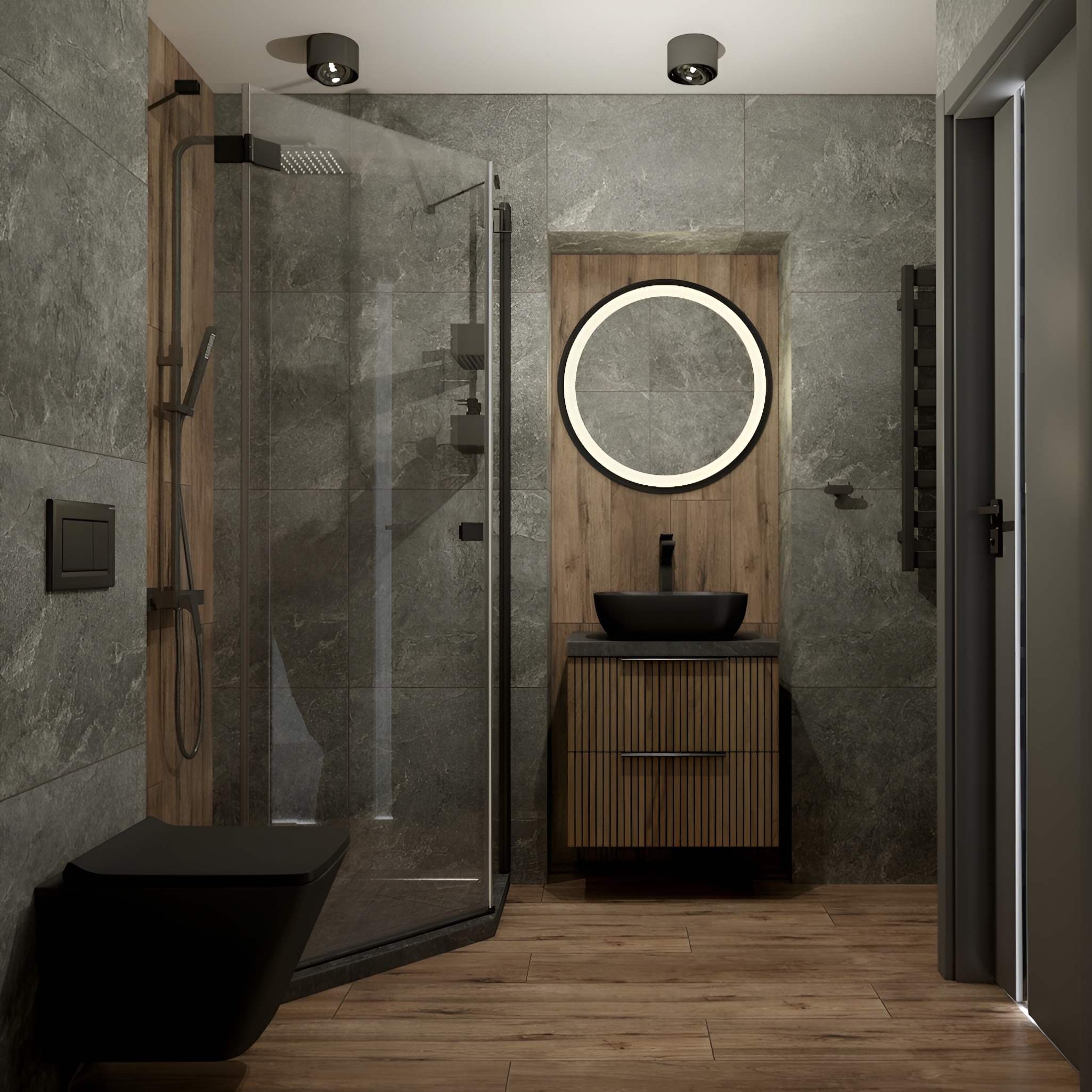 Miroir rond DAFNE 70 à éclairage LED blanc froid