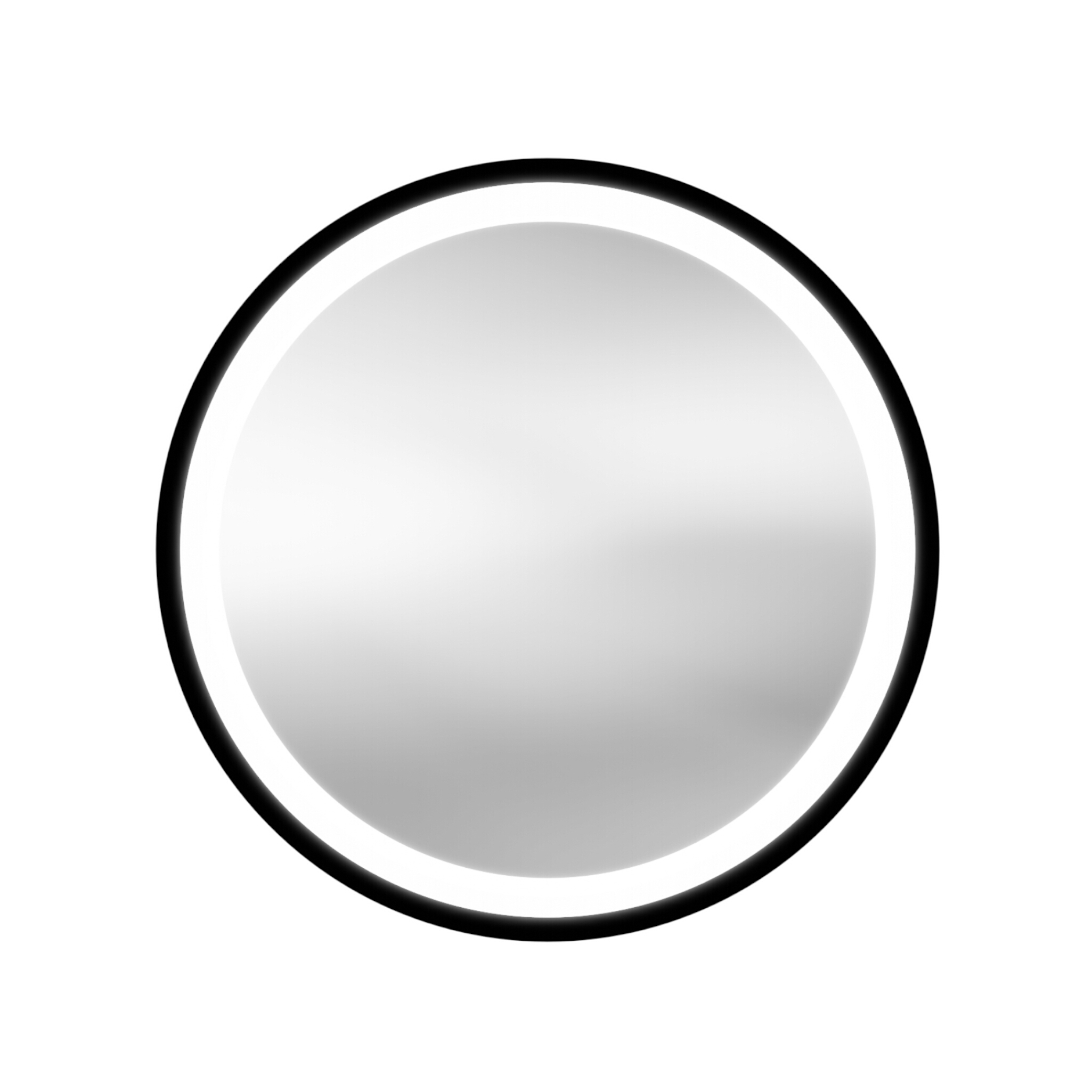 Miroir de salle de bain rond à LED DAFNE 80 avec cadre en aluminium noir