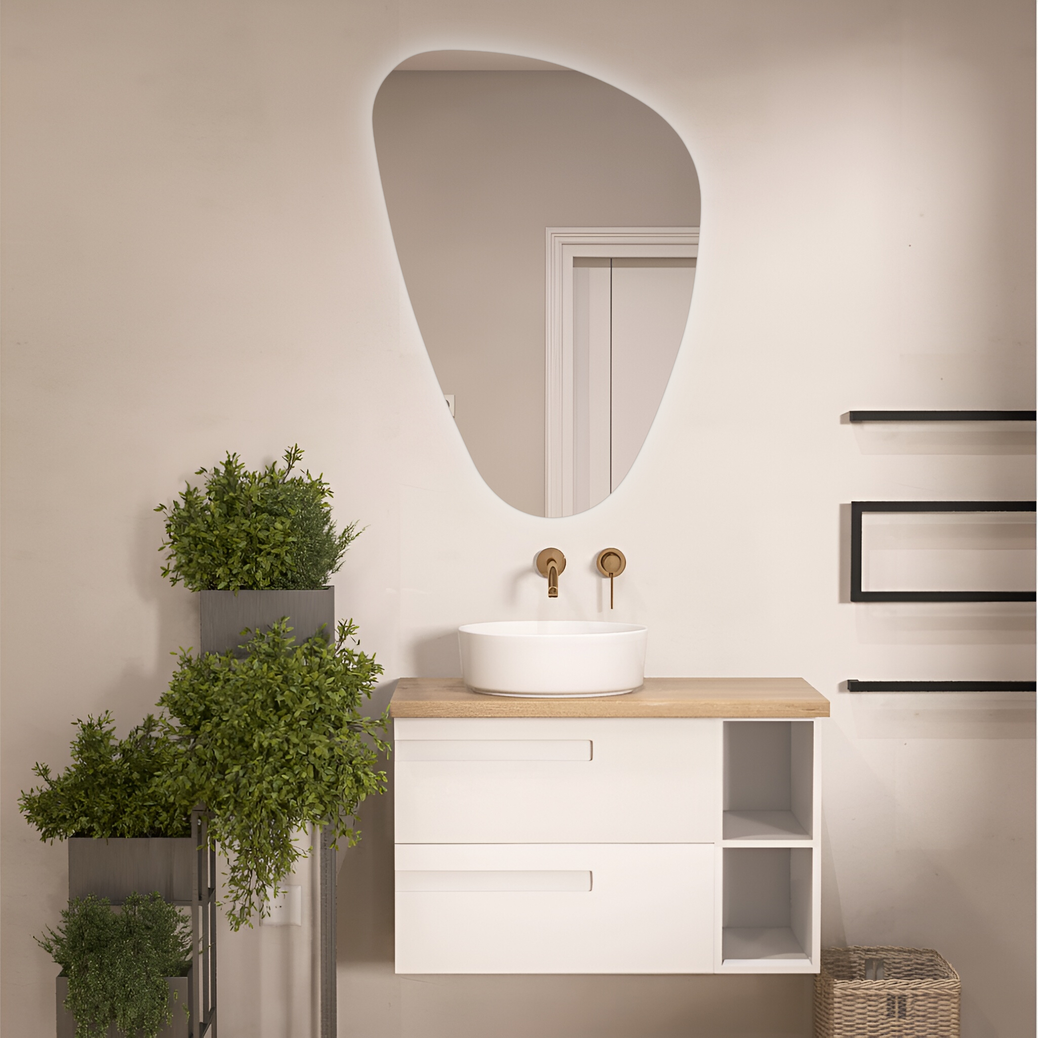 Miroir LED Galatea avec éclairage intégré