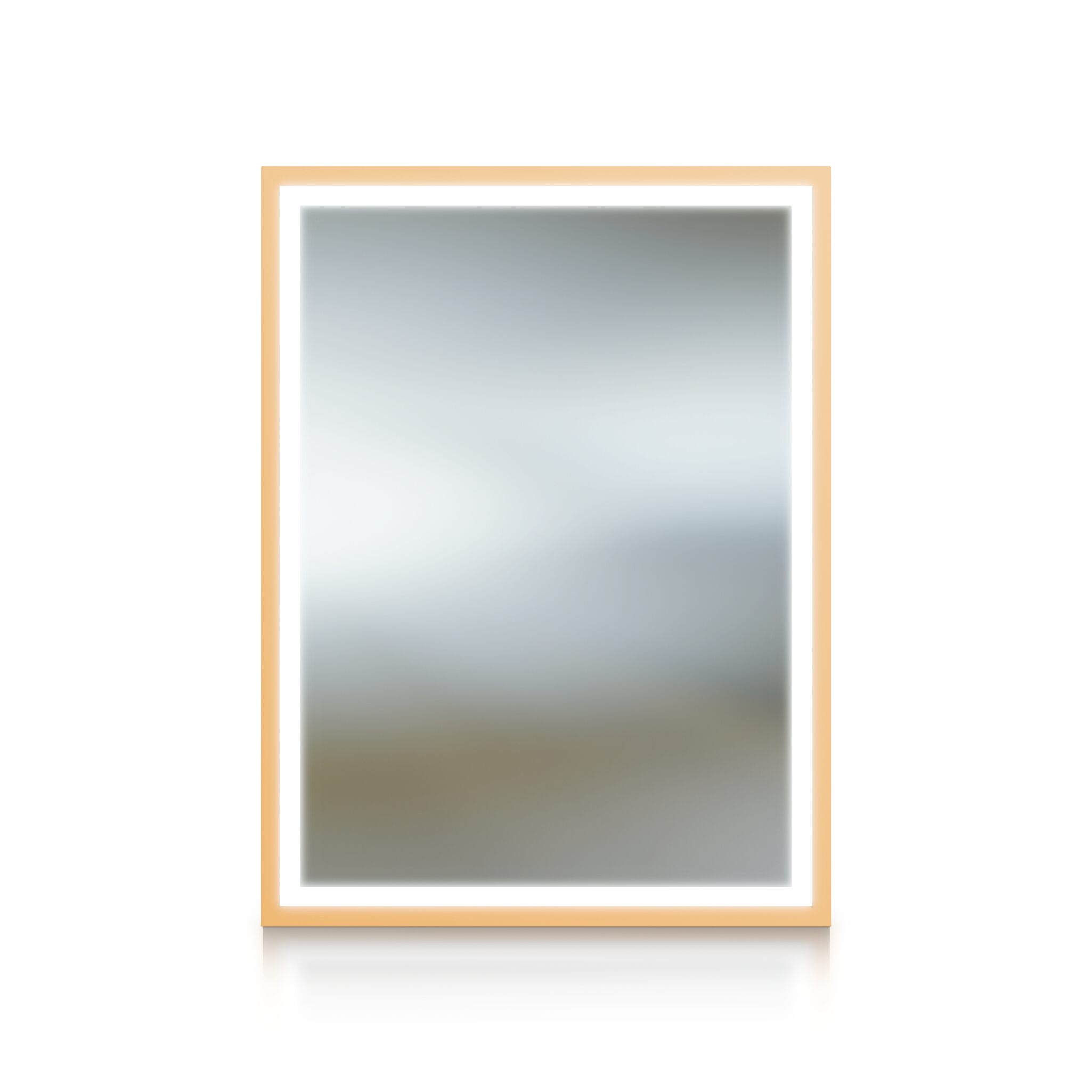 Miroir rectangulaire HEBE GOLD à cadre doré et éclairage LED
