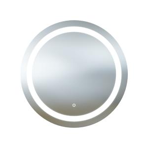 Miroir mural LED rond KETO 60 avec cadre en aluminium, verre de 4 mm et interrupteur tactile (IP44) - Image principale