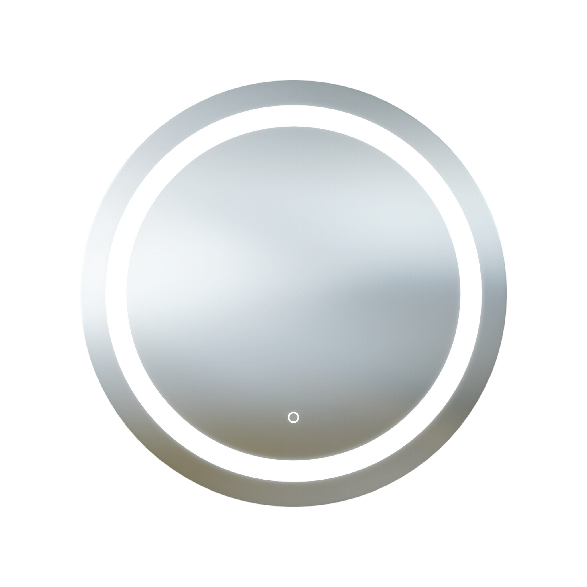 Miroir mural LED rond KETO 60 avec cadre en aluminium, verre de 4 mm et interrupteur tactile (IP44)