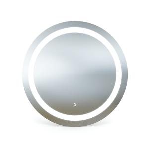Miroir mural LED rond KETO 60 avec cadre en aluminium, verre de 4 mm et interrupteur tactile (IP44) - Image supplémentaire