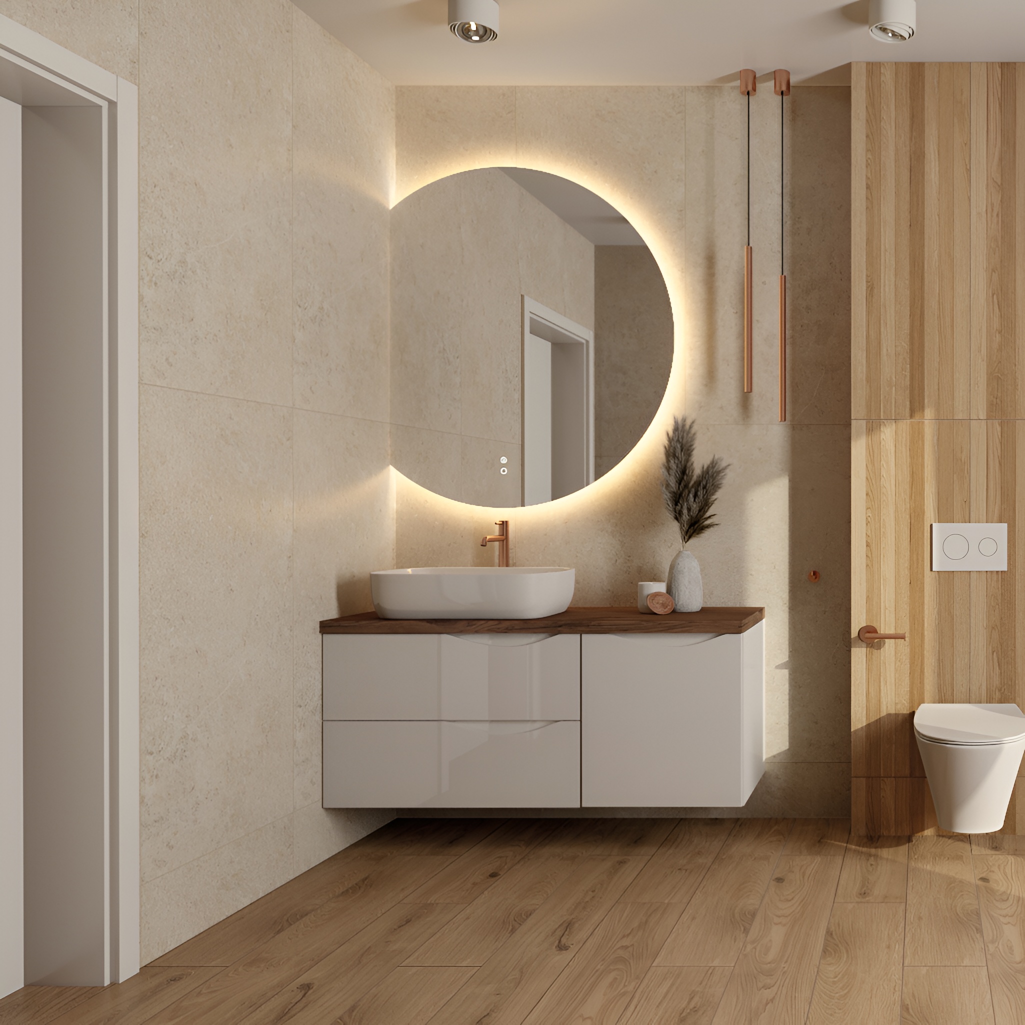 Miroir mural LED LASO 60 × 80 cm, indice IP44