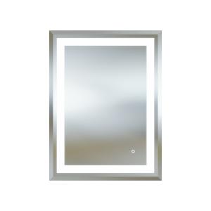 Miroir mural LED LATONA 60x80 avec bords biseautés et cadre en aluminium - Image principale