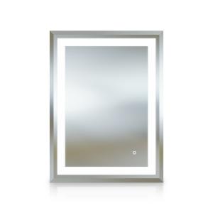 Miroir mural LED LATONA 60x80 avec bords biseautés et cadre en aluminium - Image supplémentaire