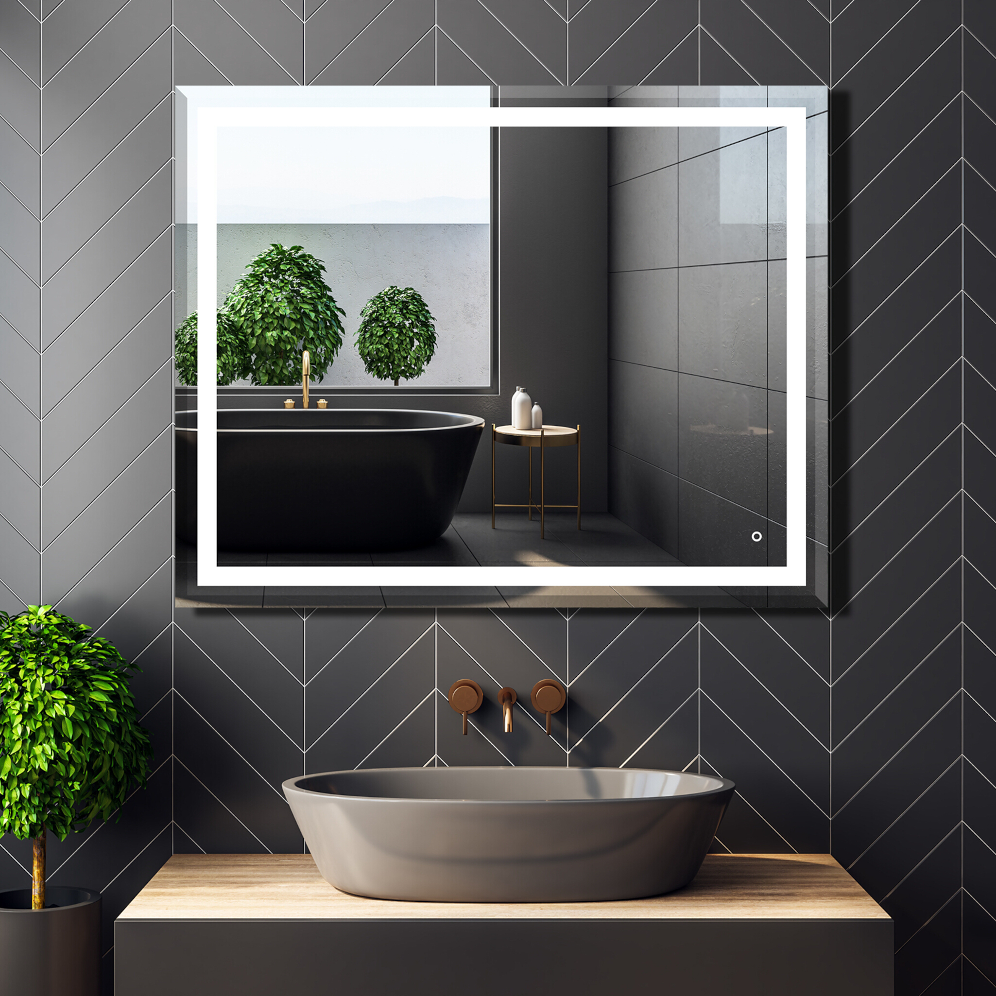 Miroir LATONA 80 × 100 cm avec éclairage LED