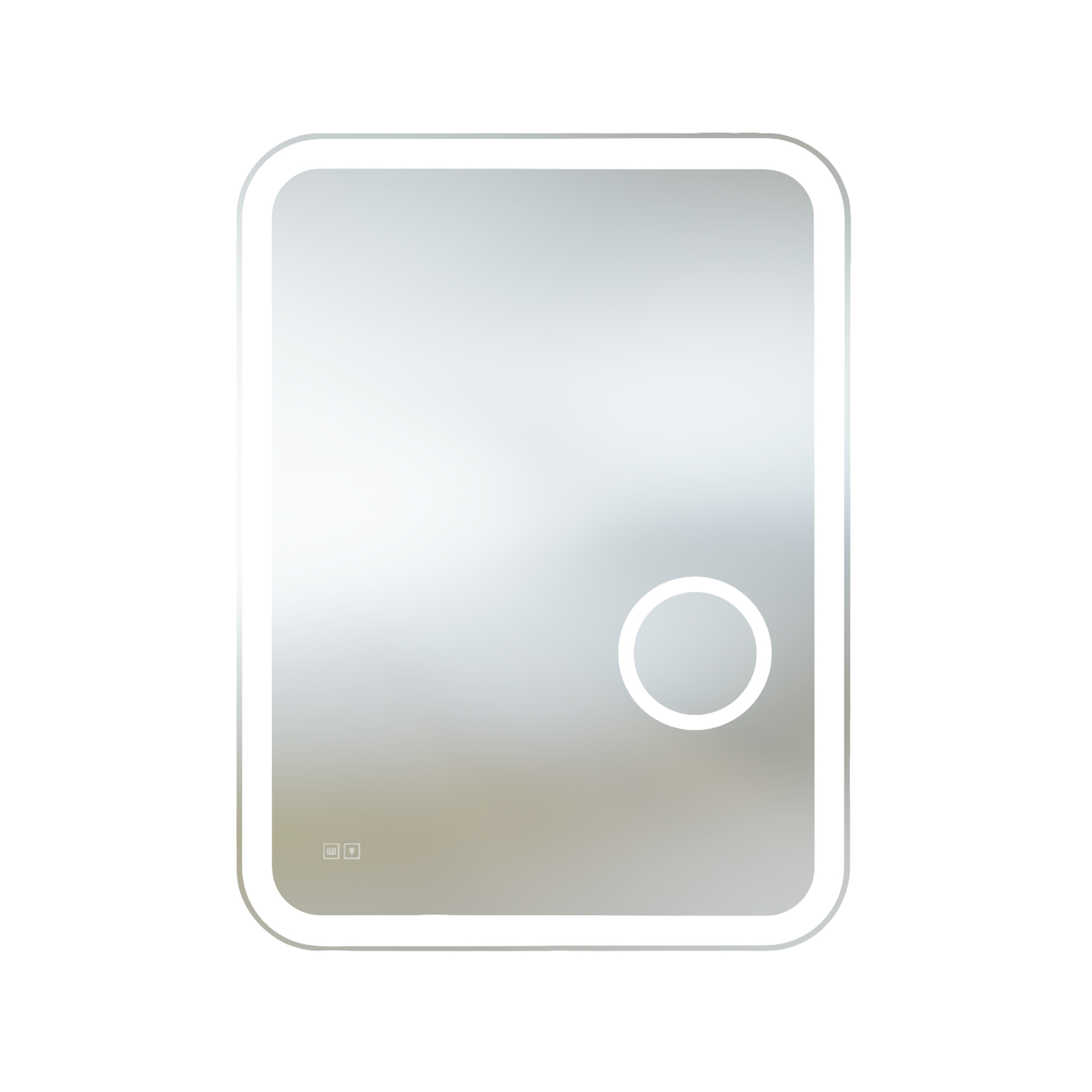 Miroir de salle de bain LED Pomona 60 × 80 cm avec interrupteur tactile