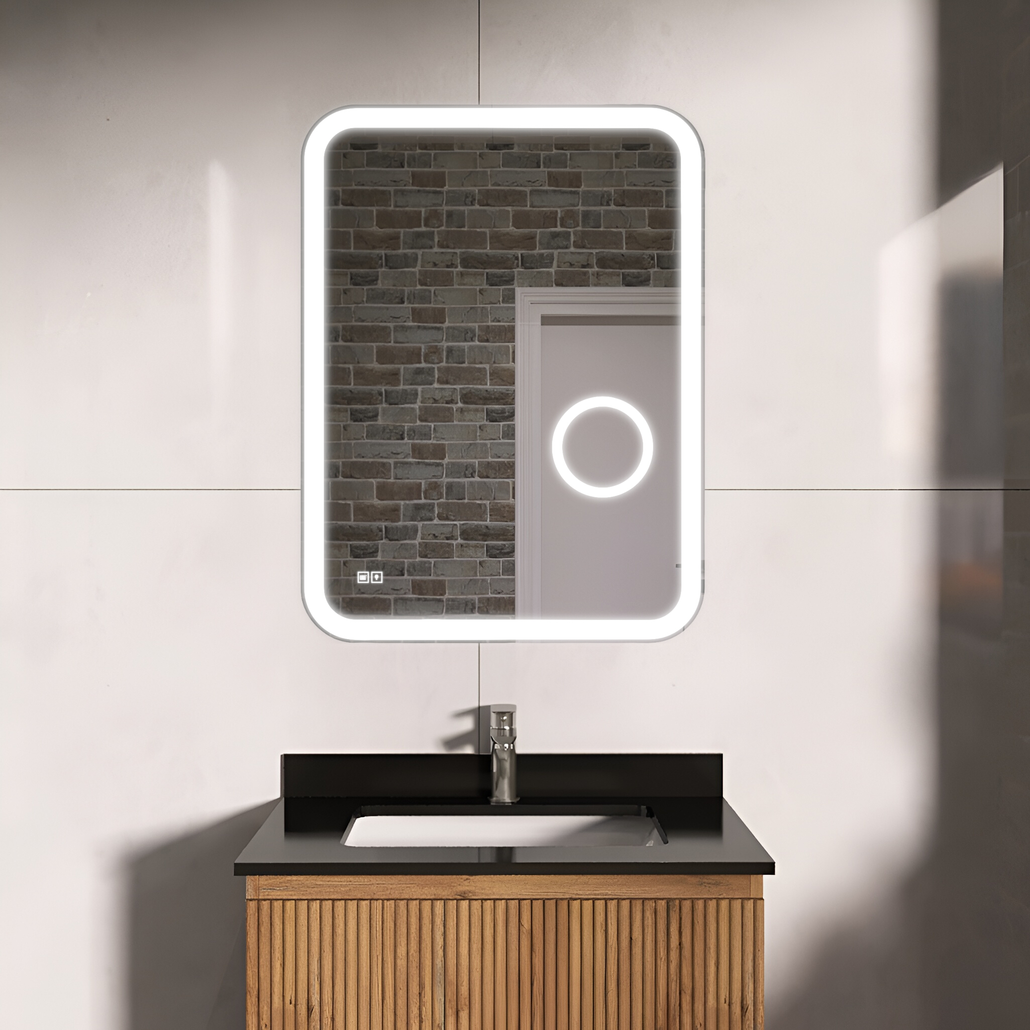 Miroir LED Pomona avec interrupteur tactile