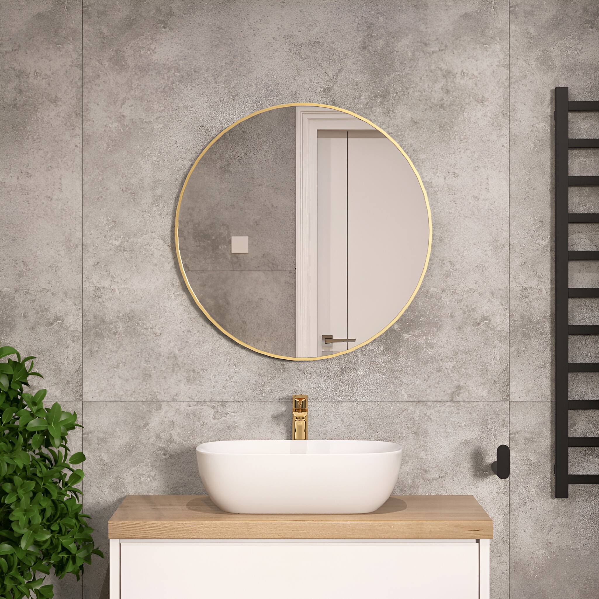 Miroir décoratif Rode Gold 60 avec cadre doré