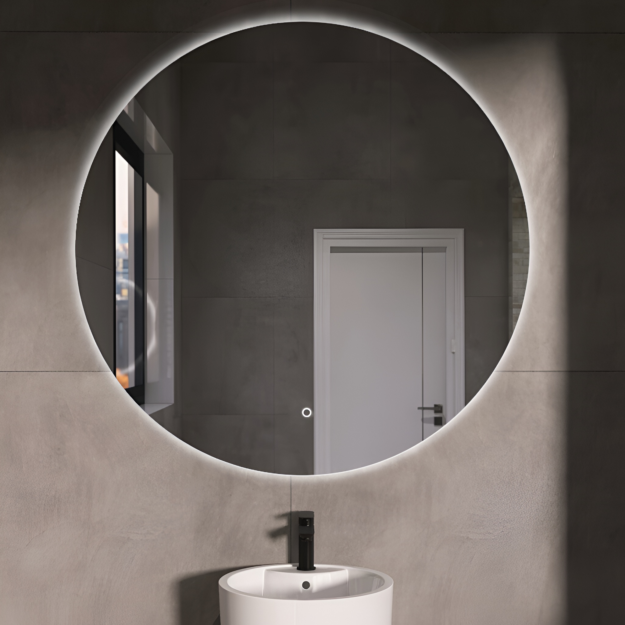 Miroir rond Stilbe 100 avec éclairage LED intégré