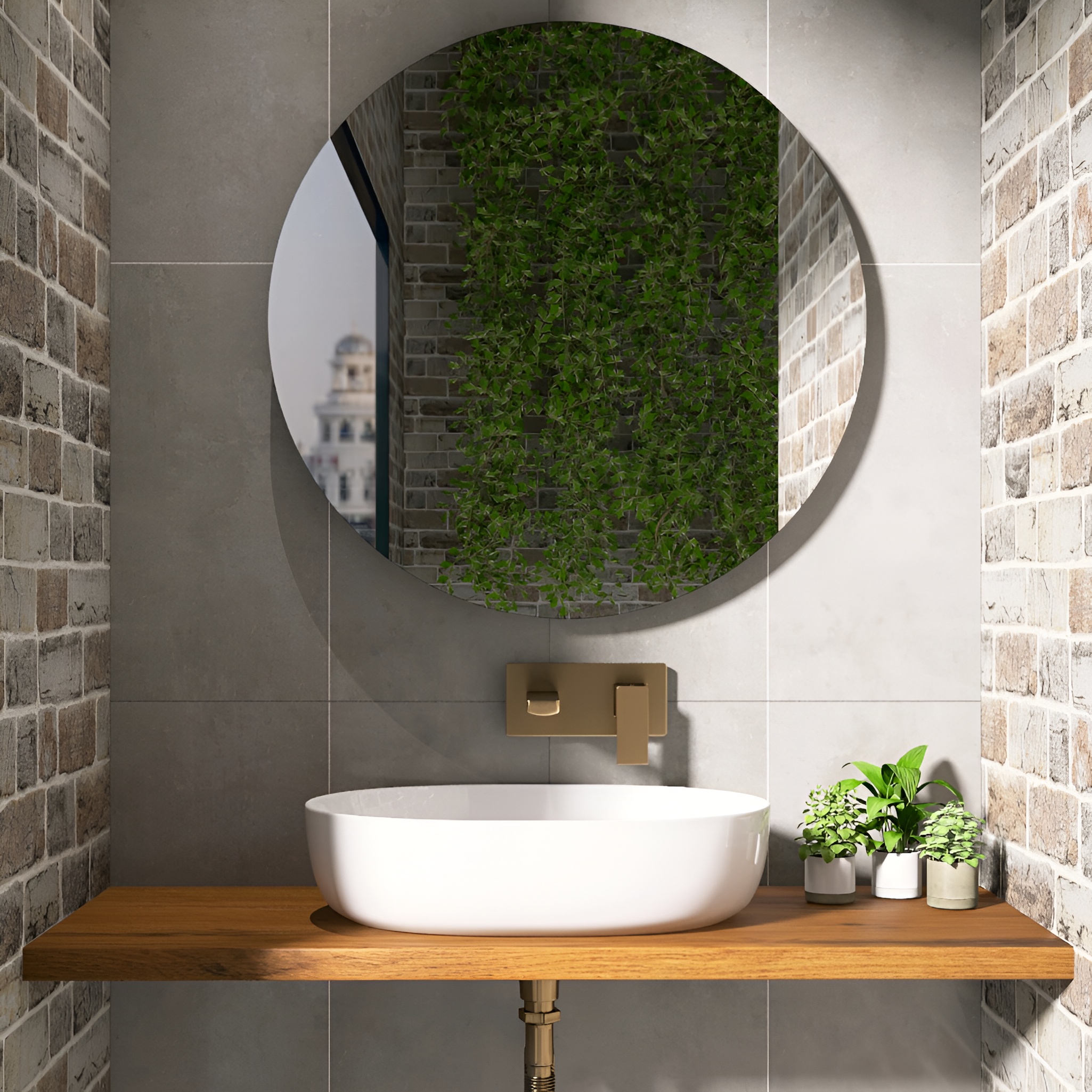 Plan de toilette noyer 1 105 × 470 mm pour vasque à poser