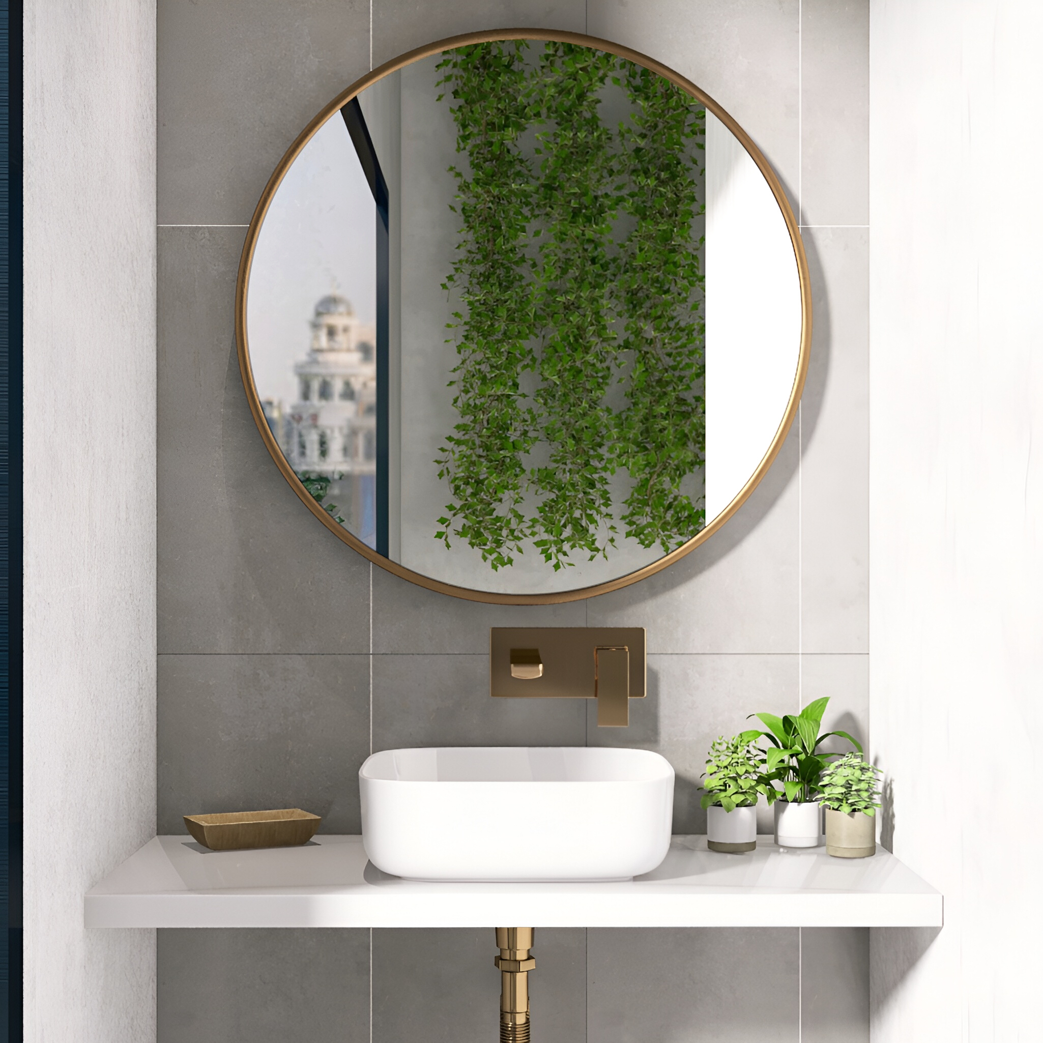 Plan de toilette White en blanc, 805 × 400 mm, 38 mm d'épaisseur