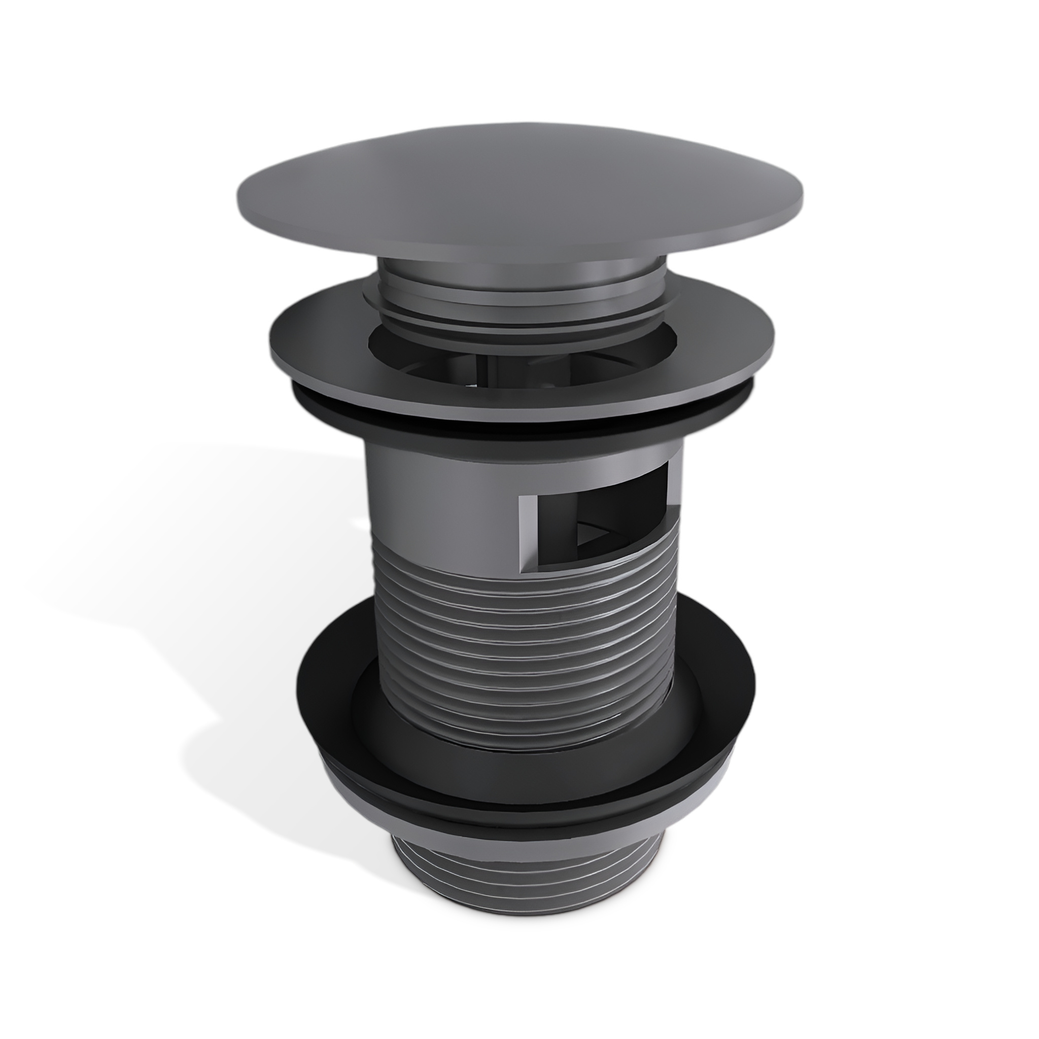 Bonde clic-clac Orion Gunmetal pour lavabo avec trop-plein