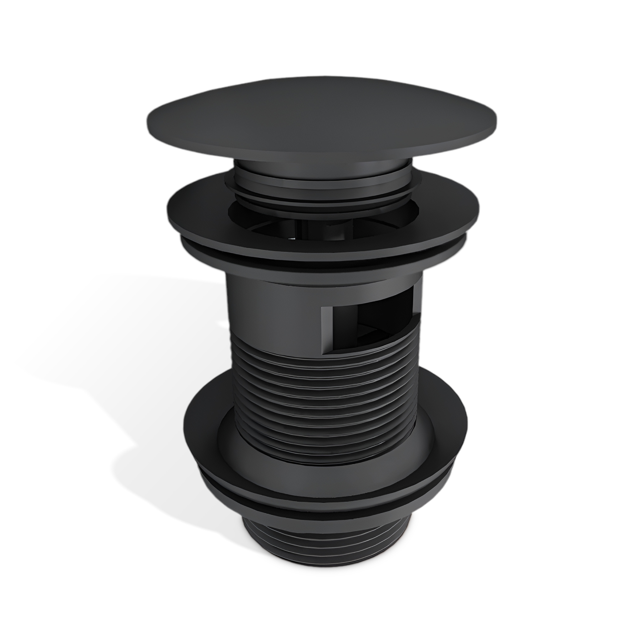 Bonde clic-clac Orion noir mat pour lavabo avec trop-plein