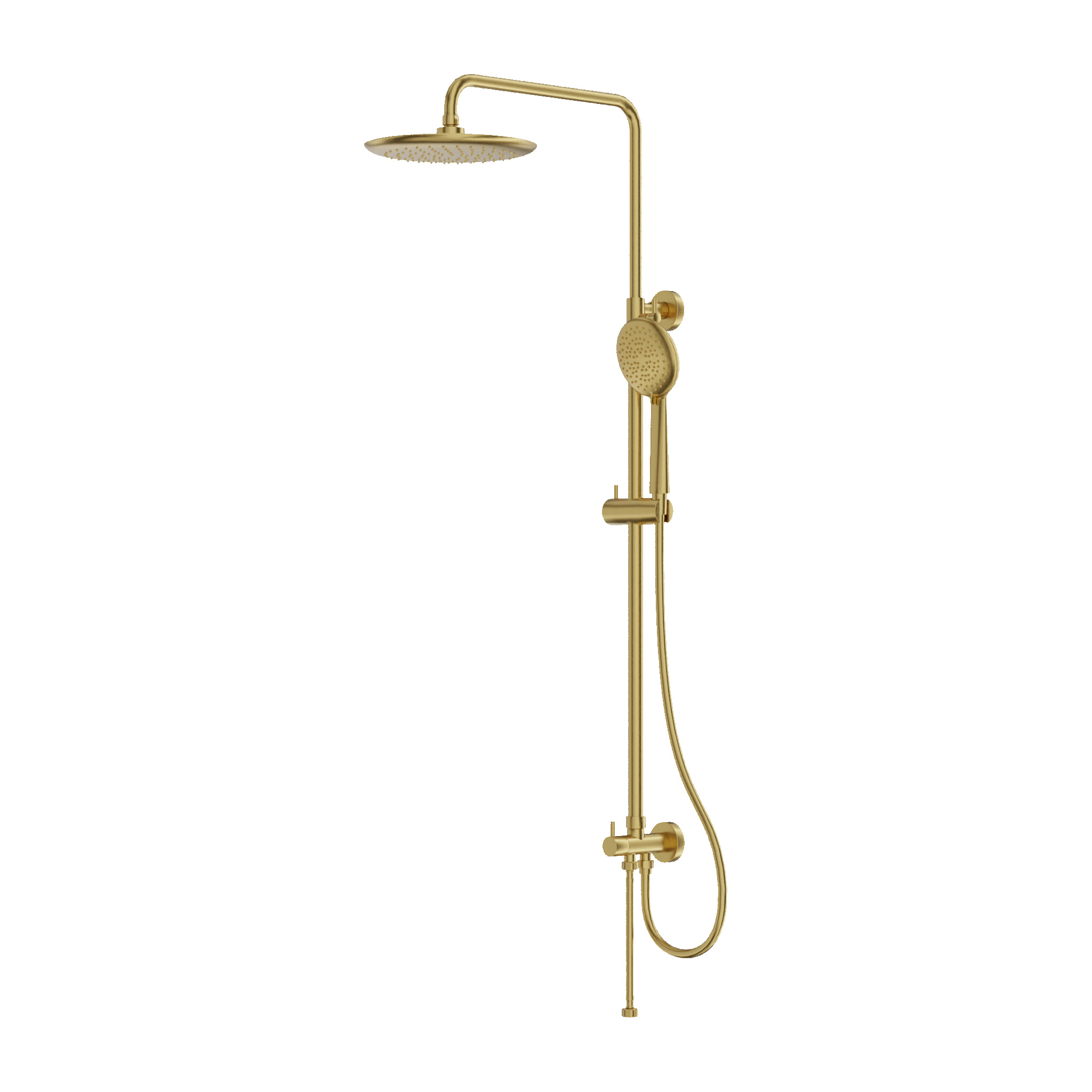 Ensemble de douche Orion en or brossé avec douche de pluie