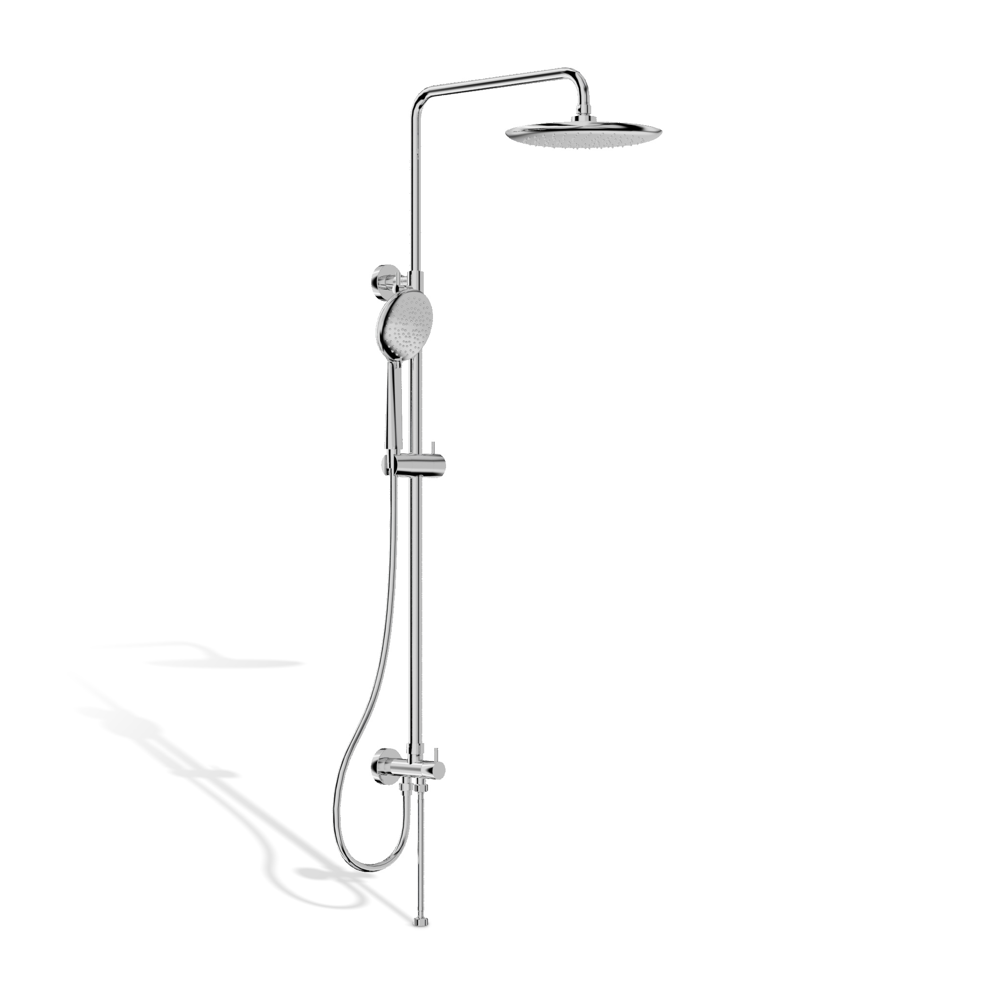 Ensemble de douche Orion en chrome, pose en applique