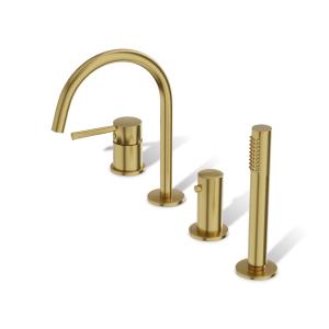 Robinetterie de baignoire Orion 4 trous Brushed Gold – l'élégance et la fonctionnalité à la perfection - Image supplémentaire