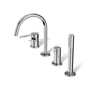 Robinetterie de baignoire 4 trous Orion Chrome – chrome raffiné pour des salles de bains élégantes - Image supplémentaire