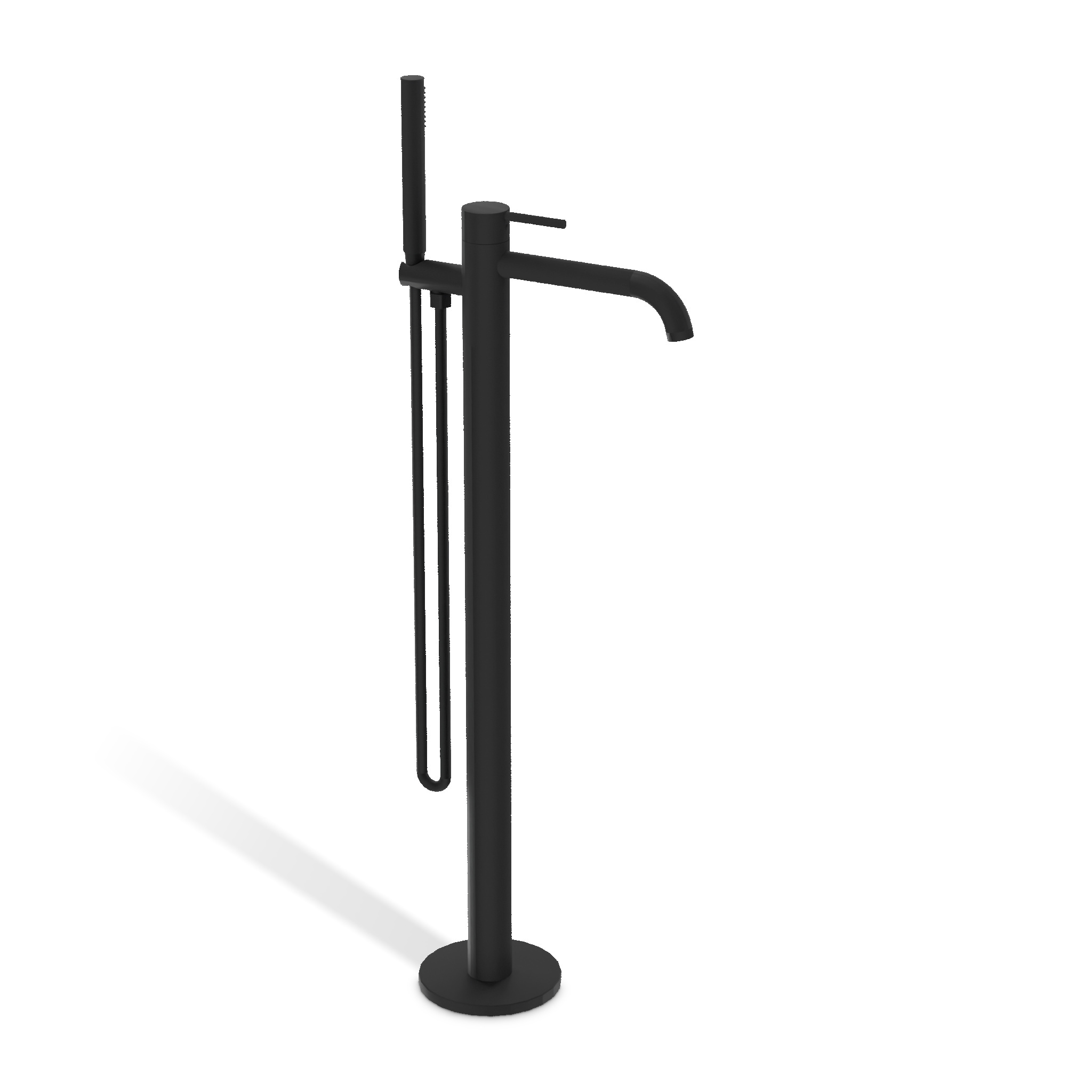 Colonne noir mat du mitigeur de baignoire sur pied Orion