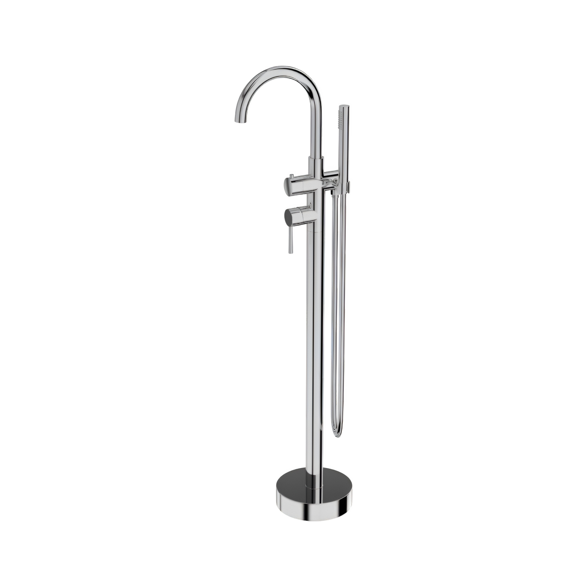 Orion Chrome – Robinetterie de baignoire ronde sur pied