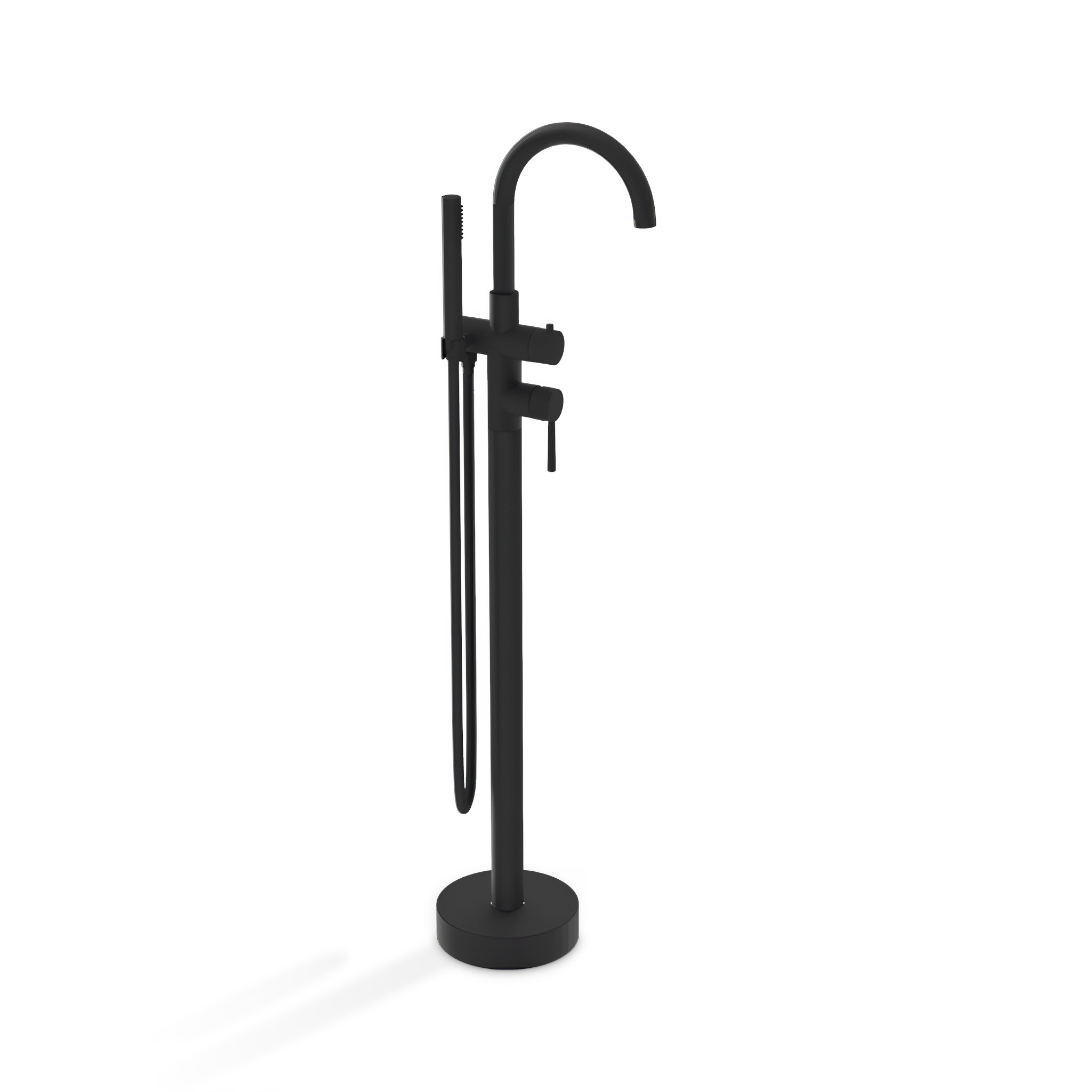Colonne ronde du mitigeur de baignoire Orion en noir mat