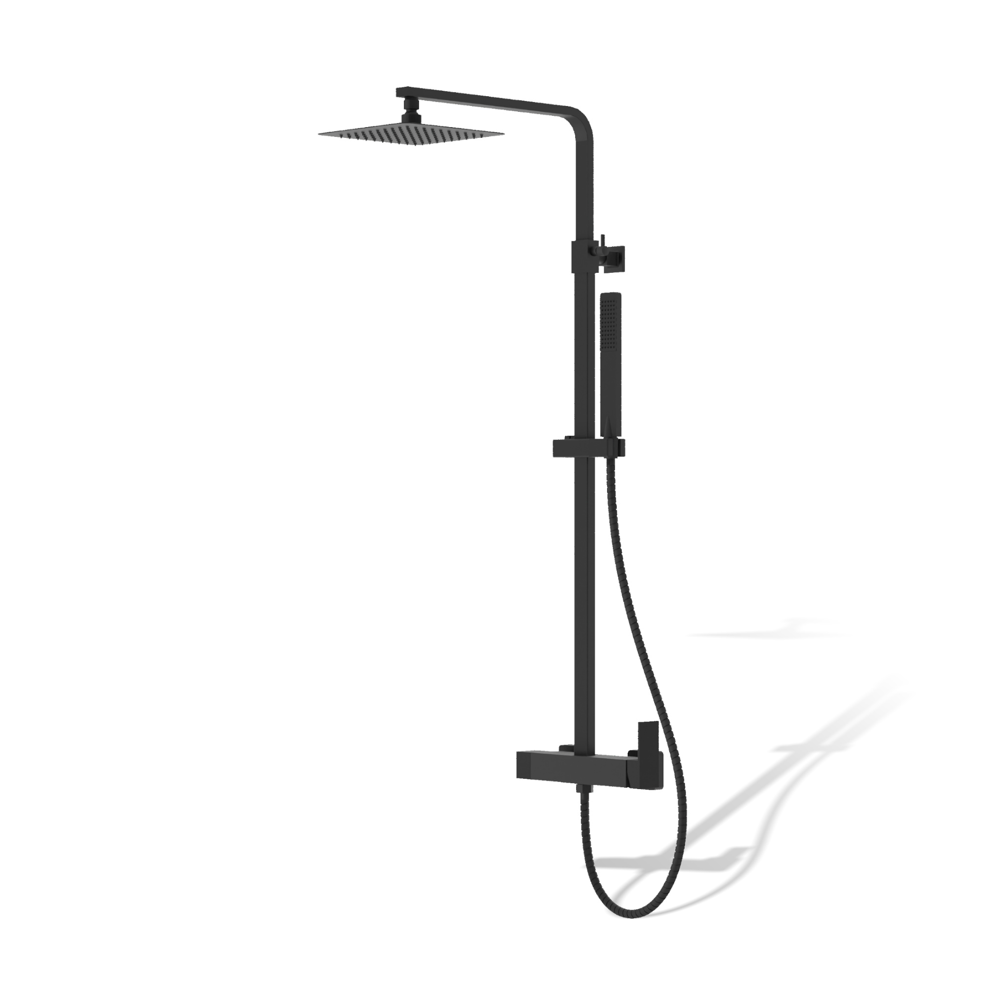 Système de douche apparent Aquila en noir mat