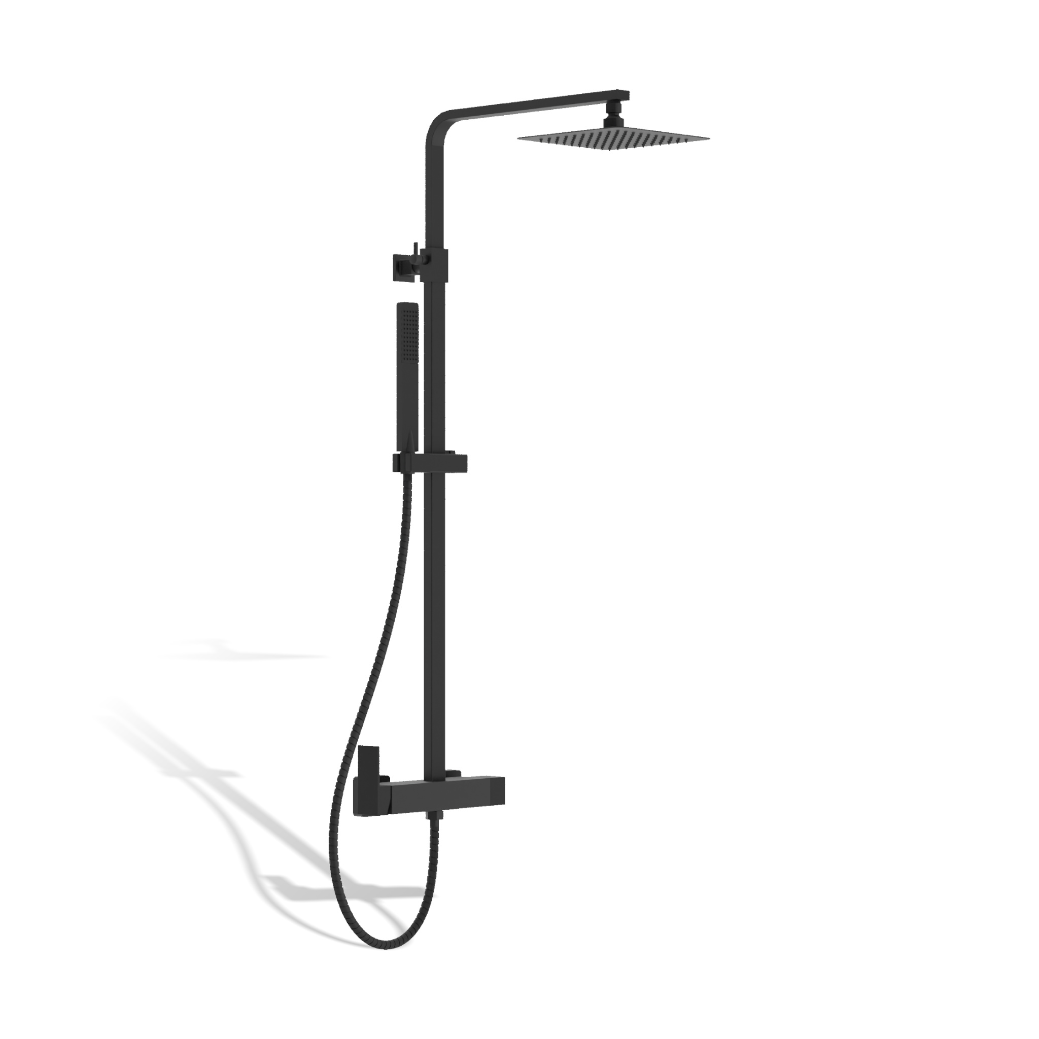 Système de douche Aquila noir mat avec douchette à main