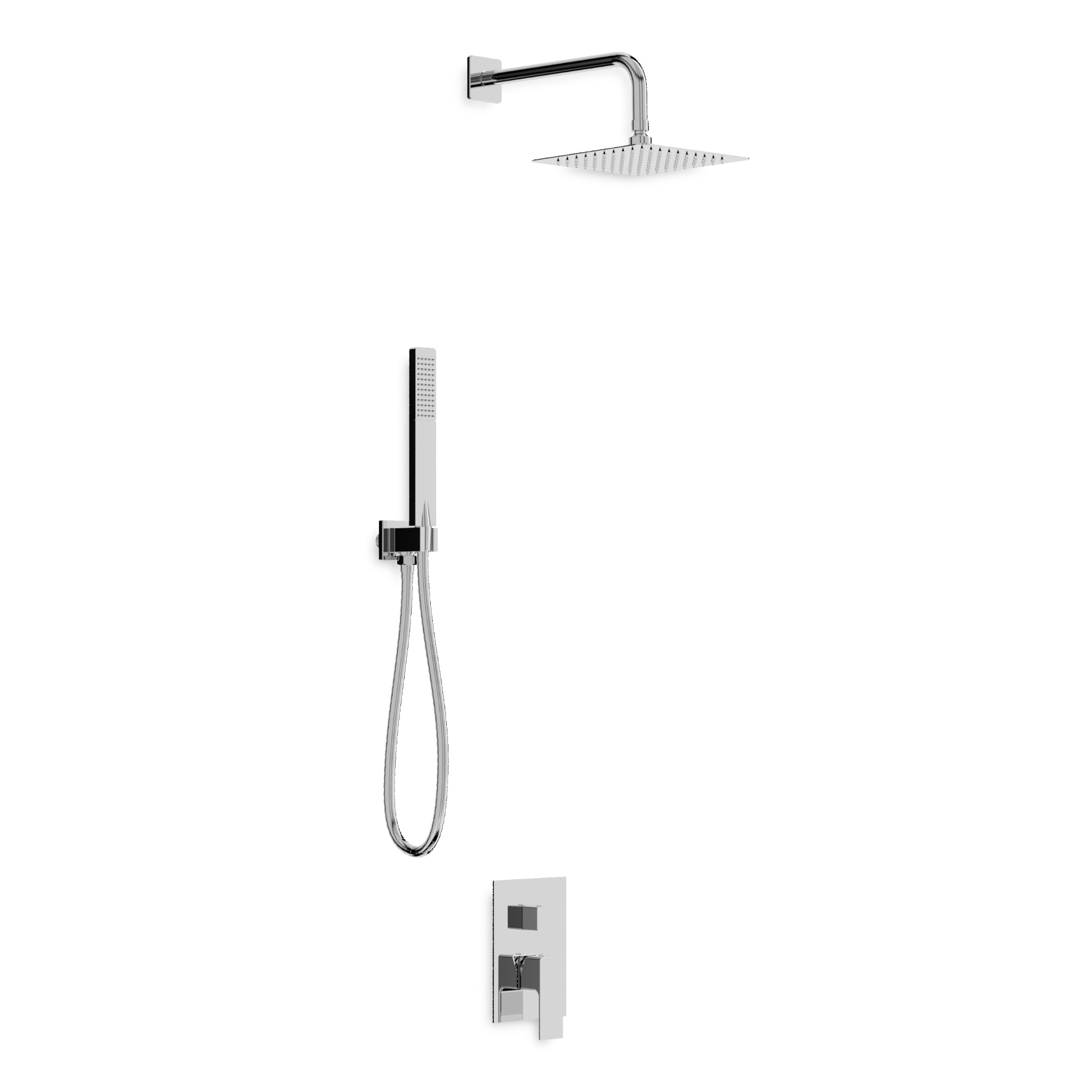 Set de douche encastré Aquila en finition chrome